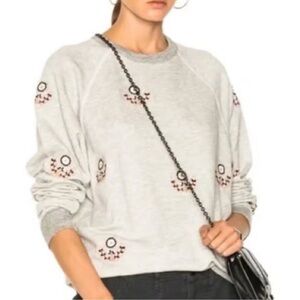 The Great “ The college” Embroidered Gray Sweatshirt